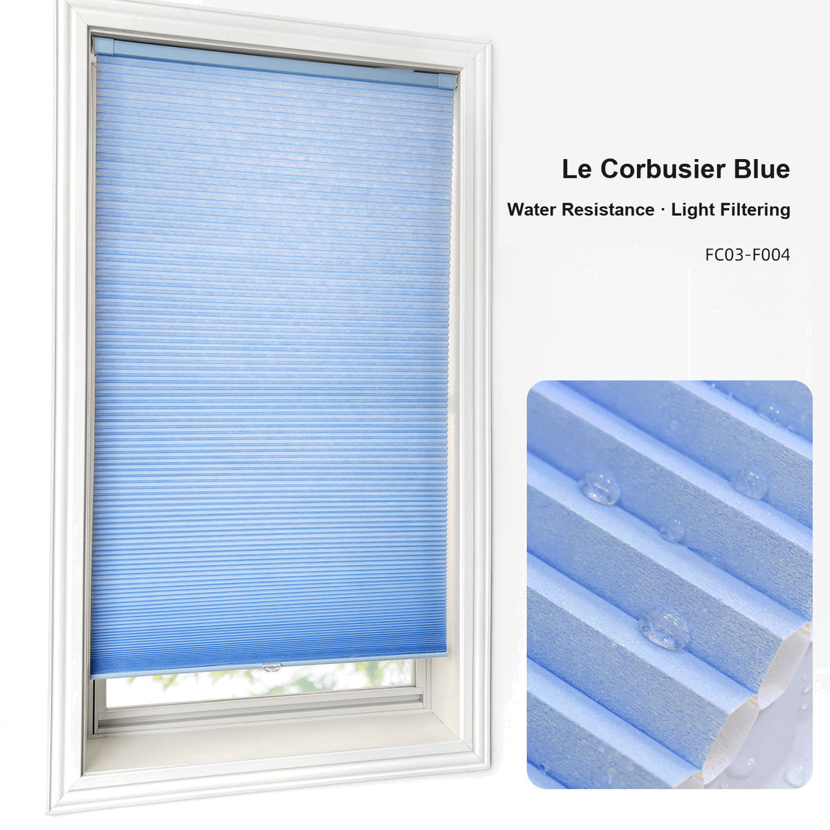 No Drill Custom Water Resistance Light Filtering Cellular Shades (MP)