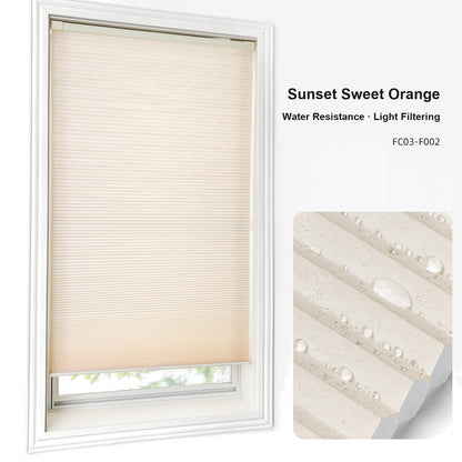 No Drill Custom Water Resistance Light Filtering Cellular Shades (MP)
