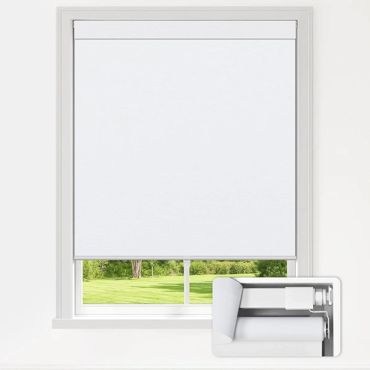 No Drill Standard Size Blackout Roller Shades