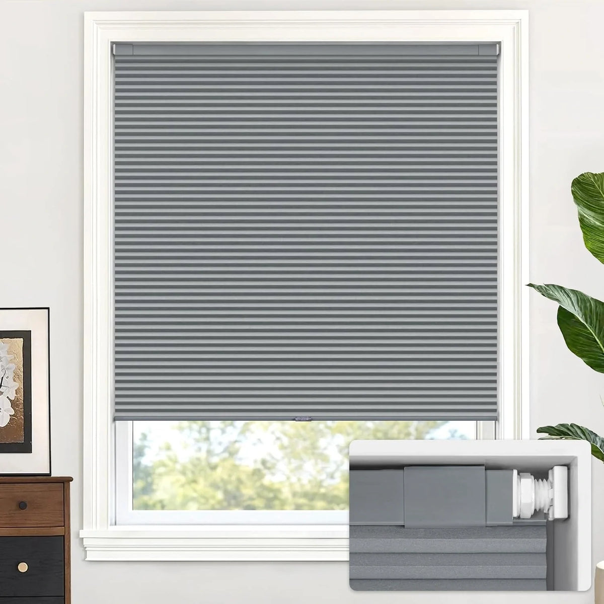 No Drill Standard Size Blackout Cellular Shades