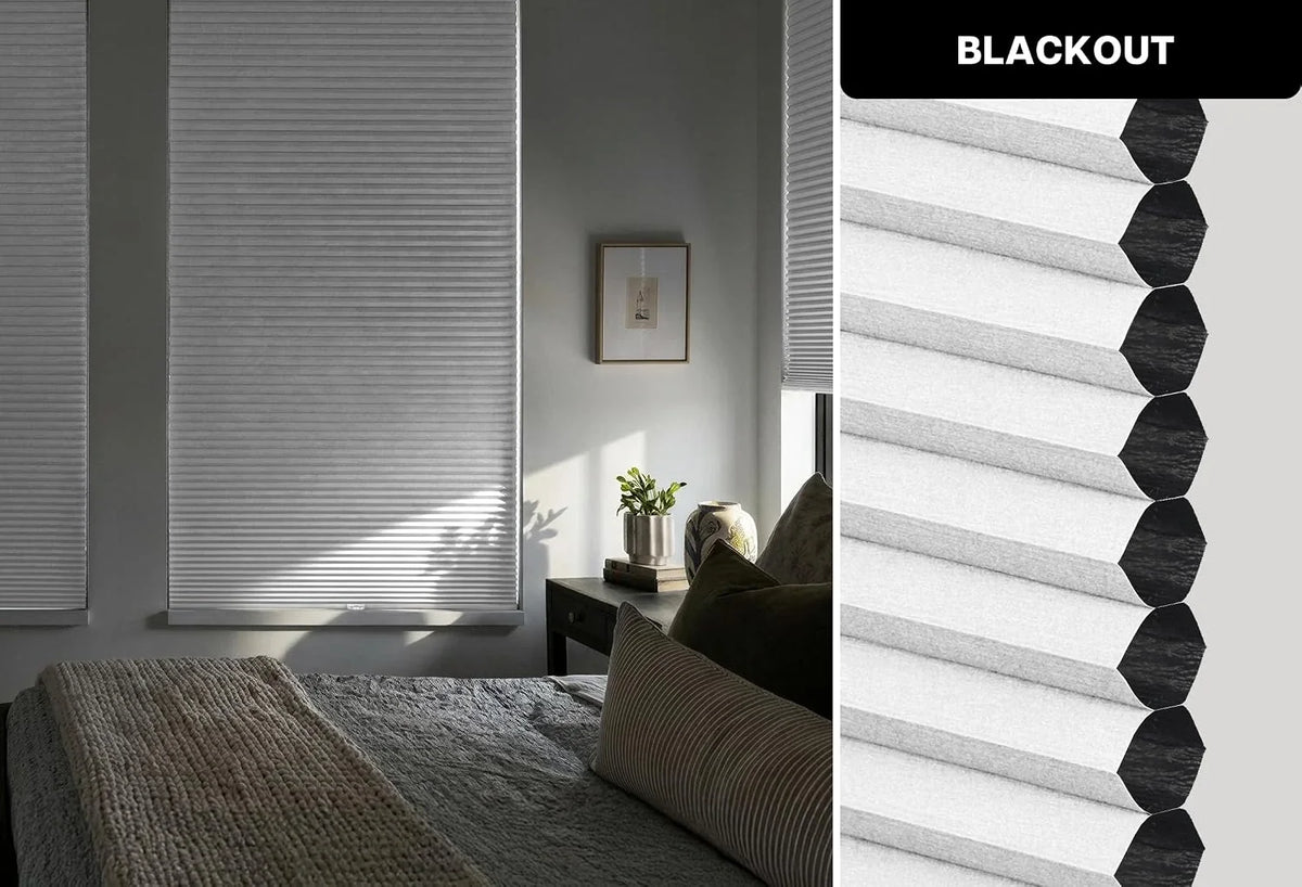 No Drill Standard Size Blackout Cellular Shades
