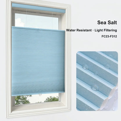 No Drill Custom Light Filtering Cellular Shades, Water Resistant, Top Down Bottom Up with Magnet (MP)