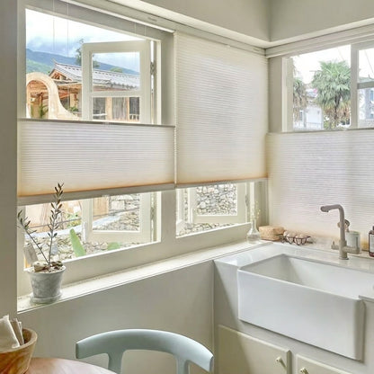 No Drill Premium Custom Light Filtering Top Down Bottom Up Cellular Shades (MP)
