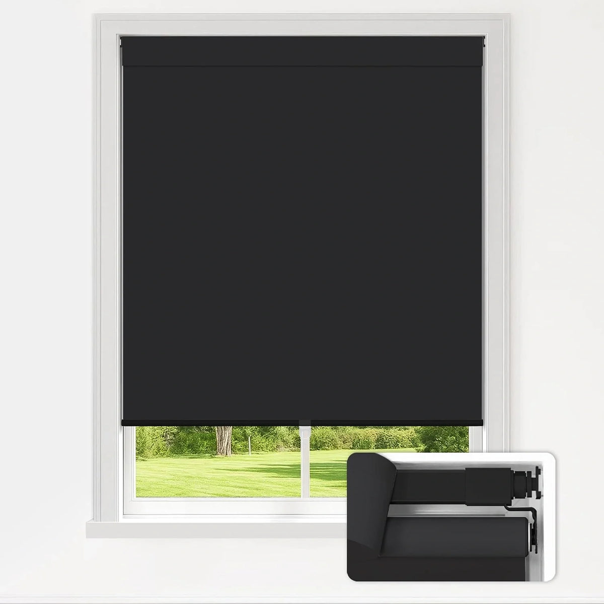 No Drill Standard Size Blackout Roller Shades