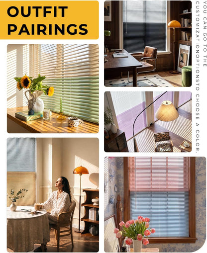 No-Drill Custom Two-Tone L-Slat Privacy Aluminum Blinds