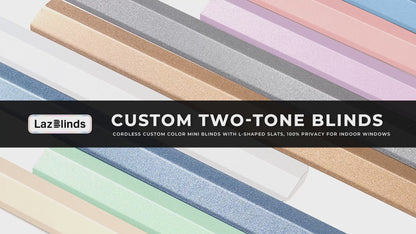 No-Drill Custom Two-Tone L-Slat Privacy Aluminum Blinds